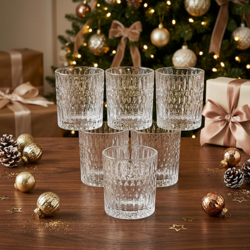 Classic Rock Textured Glasses Set of 6