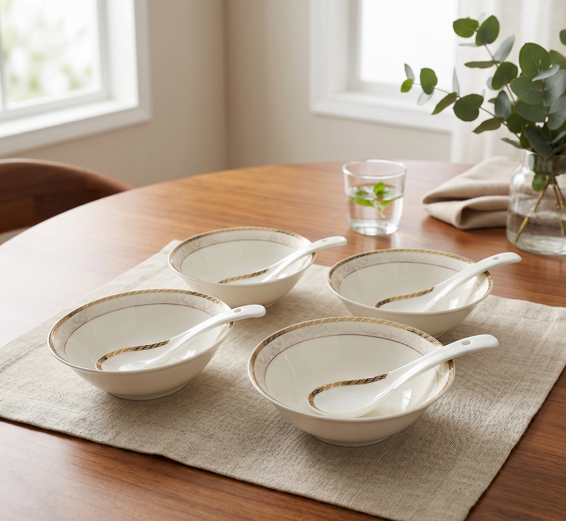 Pearl Gold Charm 12pc Bowl Set
