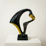 Eclipse Abstract Black & Gold Sculpture
