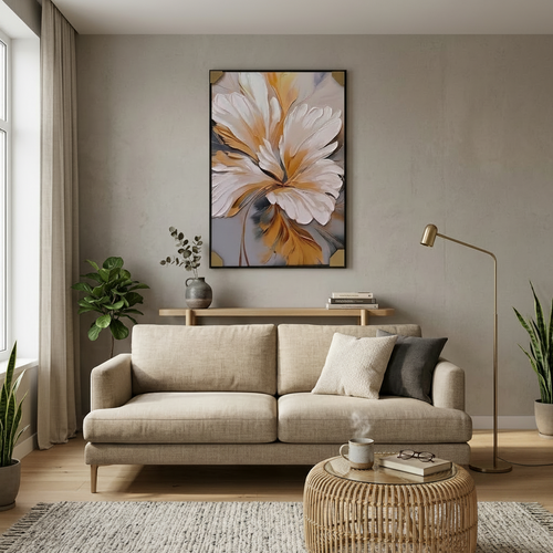 Ambra Petals Framed Abstract Art