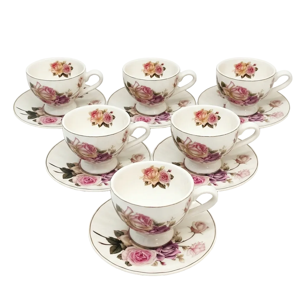 Vintage Floral Design 12 pc Tea Set