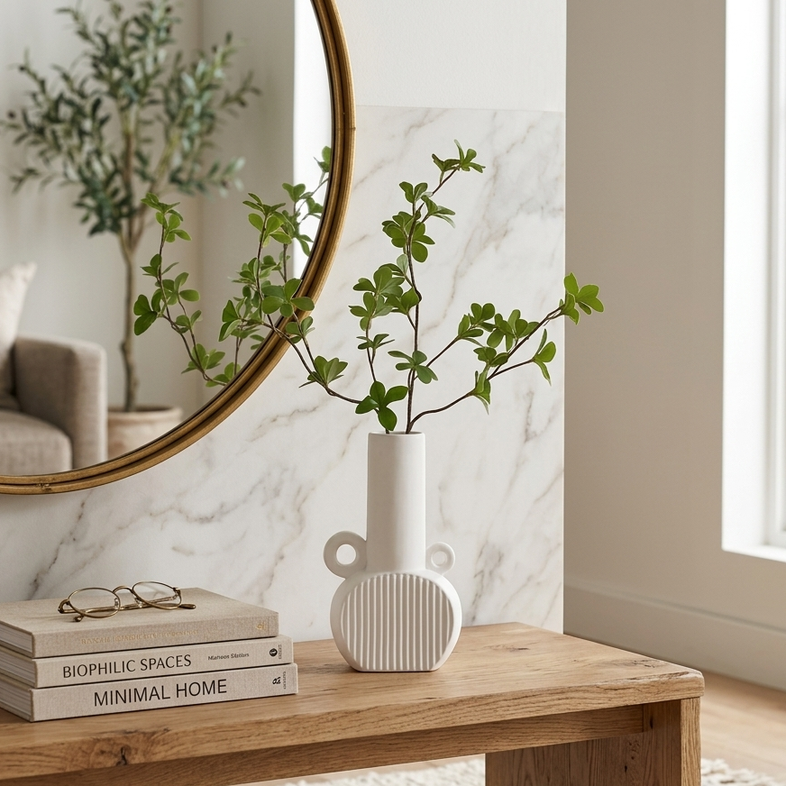 Modern Minimalist White Ceramic Vase