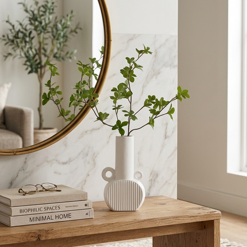 Modern Minimalist White Ceramic Vase