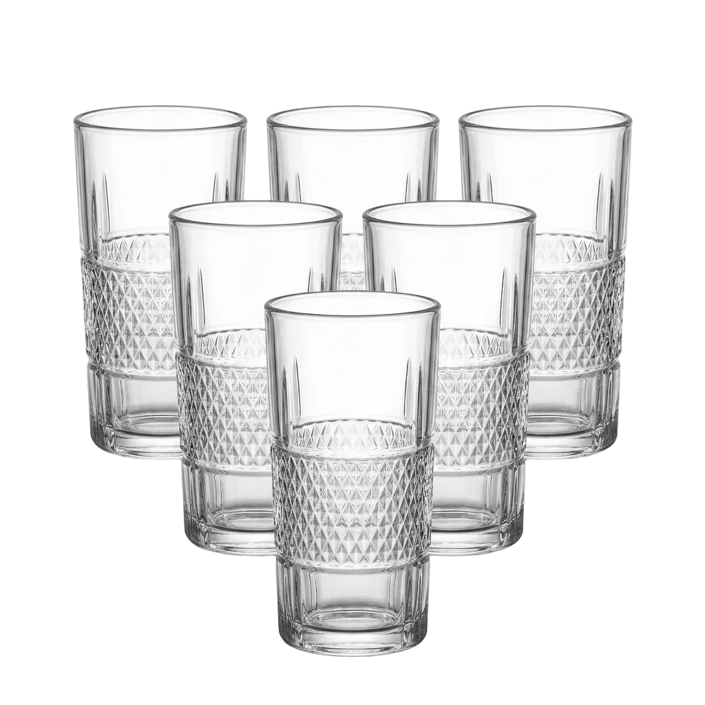 Dual-Texture Glasses Set of 6
