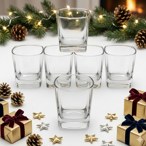 Modern Clear Whiskey Glasses Set of 6