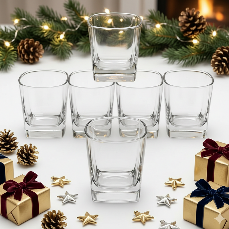 Modern Clear Whiskey Glasses Set of 6