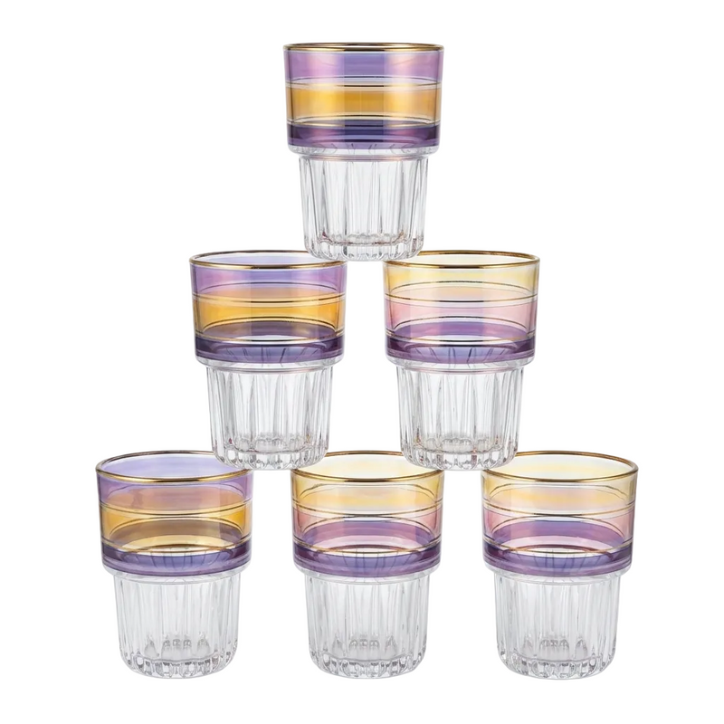 Gold Rimmed Luxury Glasses Set of 6