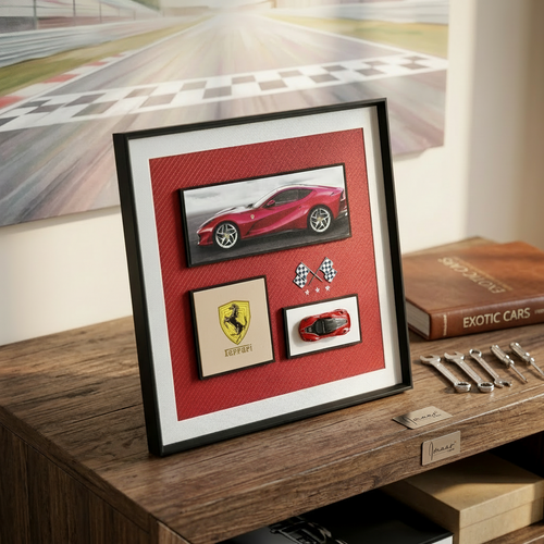 Luxury Ferrari 3D Framed Shadow Box Wall Frame