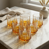 Amber Prism Geometric Glasses Set of 6