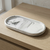 Marble Finish Oval Serving Tray