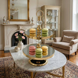 Elegant Mirrored Display Tray with Crystal Accents