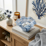 Ocean Wave Style Glass Bowl Showpiece