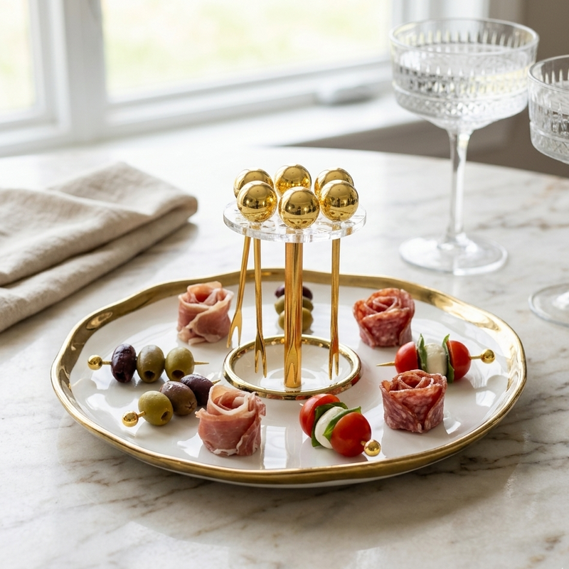 Ethereal Platter with Integrated Fork Carousel