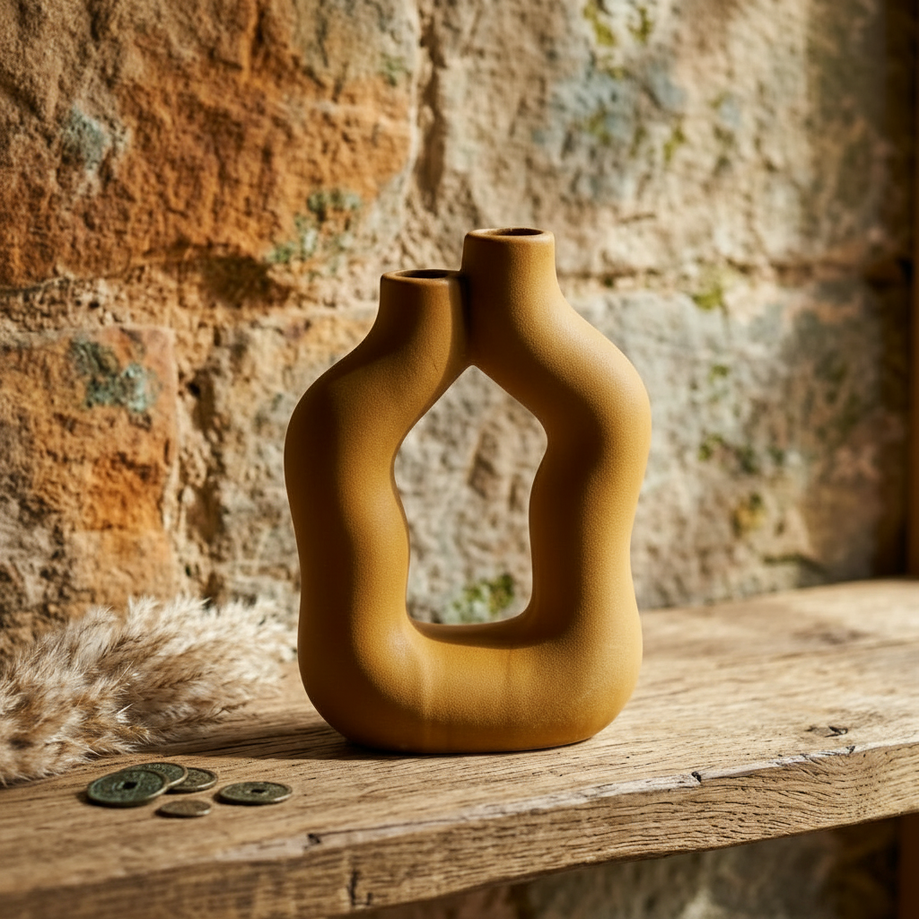 Komorebi Dual Spout Organic Ceramic Vase