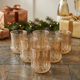Elegant Amber Tinted Glasses Set of 6