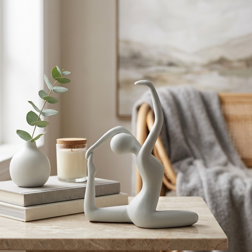 Elegant Kneeling Yoga Statue
