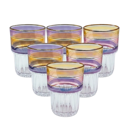 Gold Rimmed Luxury Glasses Set of 6