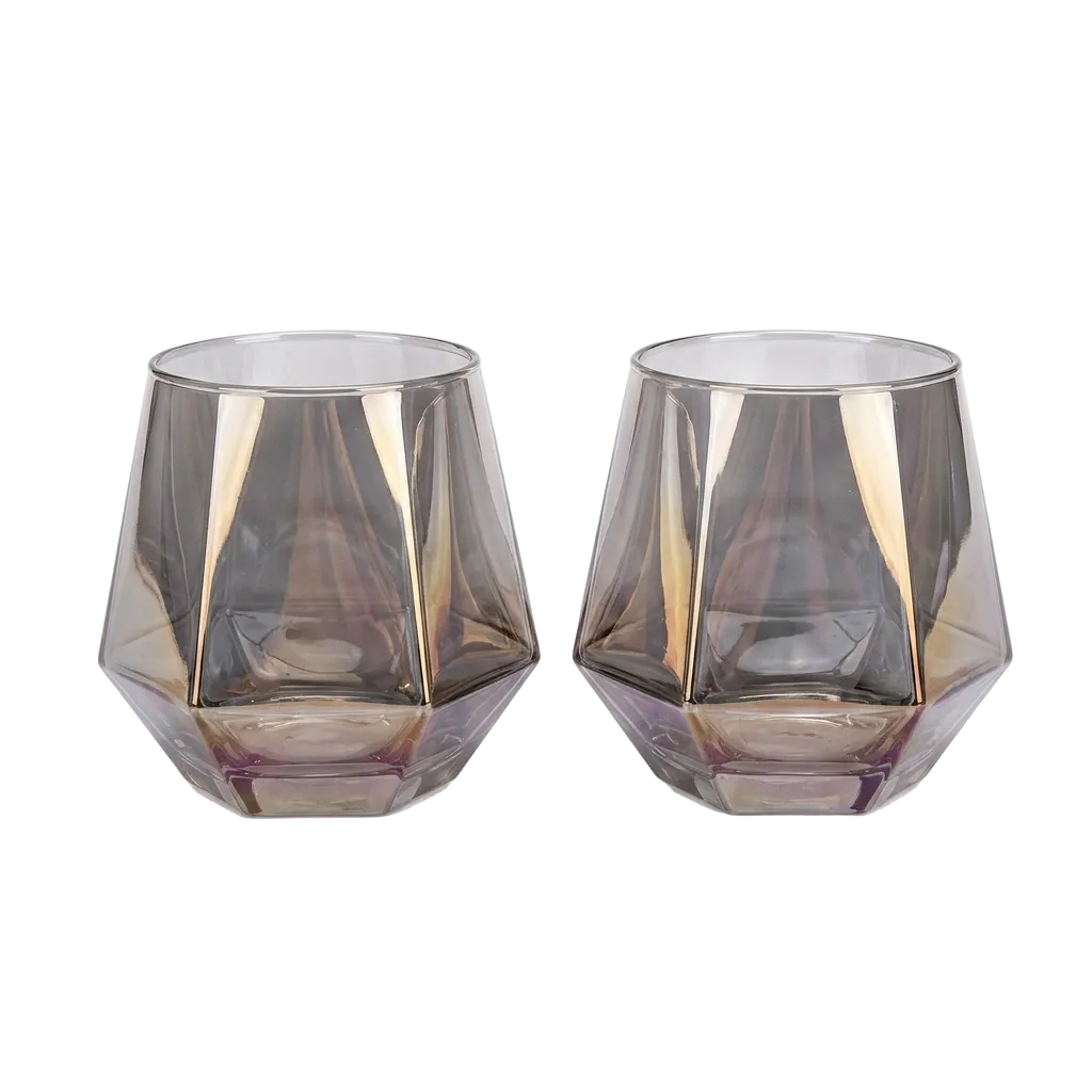 Silver Ion Tint Whiskey Glasses Set of 6