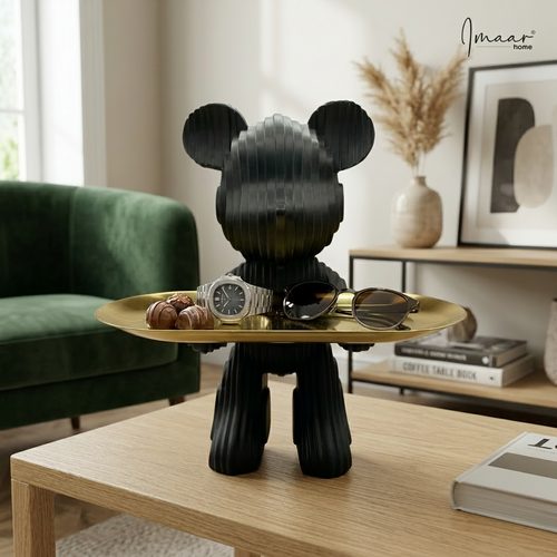 Elegant Slatted Bear Sculptural Valet Tray