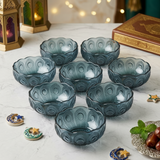 Royal Textured Glass Serving Bowls Set of 6