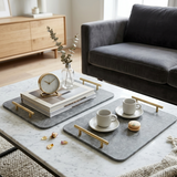 Slate Grey Serving Trays with Gold Handles