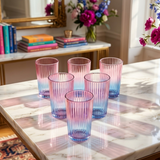 Dual Tone Ice Powder Glasses Set of 6
