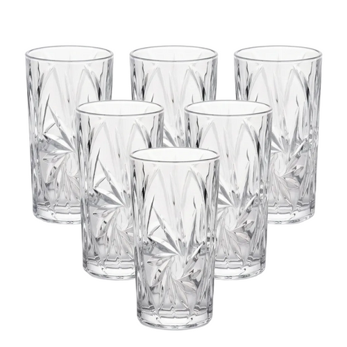 Vintage Geometric Glasses Set of 6