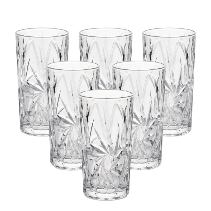 Vintage Geometric Glasses Set of 6