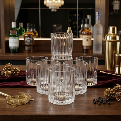 Premium Ribbed Glasses Set of 6