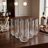 Elegant Crystal Etched Glasses Set of 6
