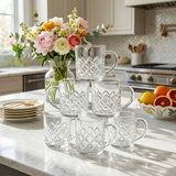 Elegant Diamond Cut Glasses Set of 6