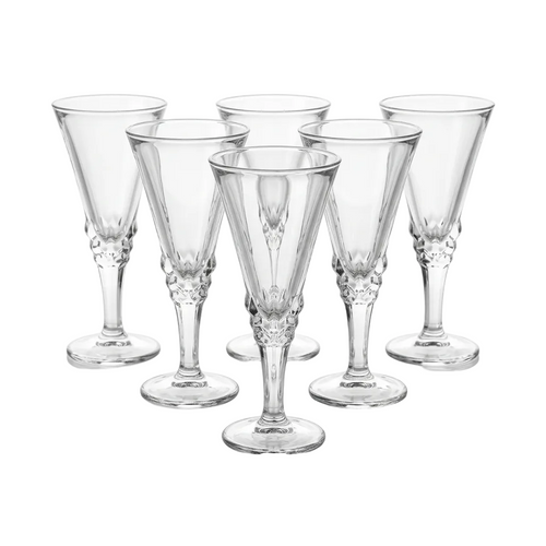Elegant Cut Champagne Glasses Set of 6