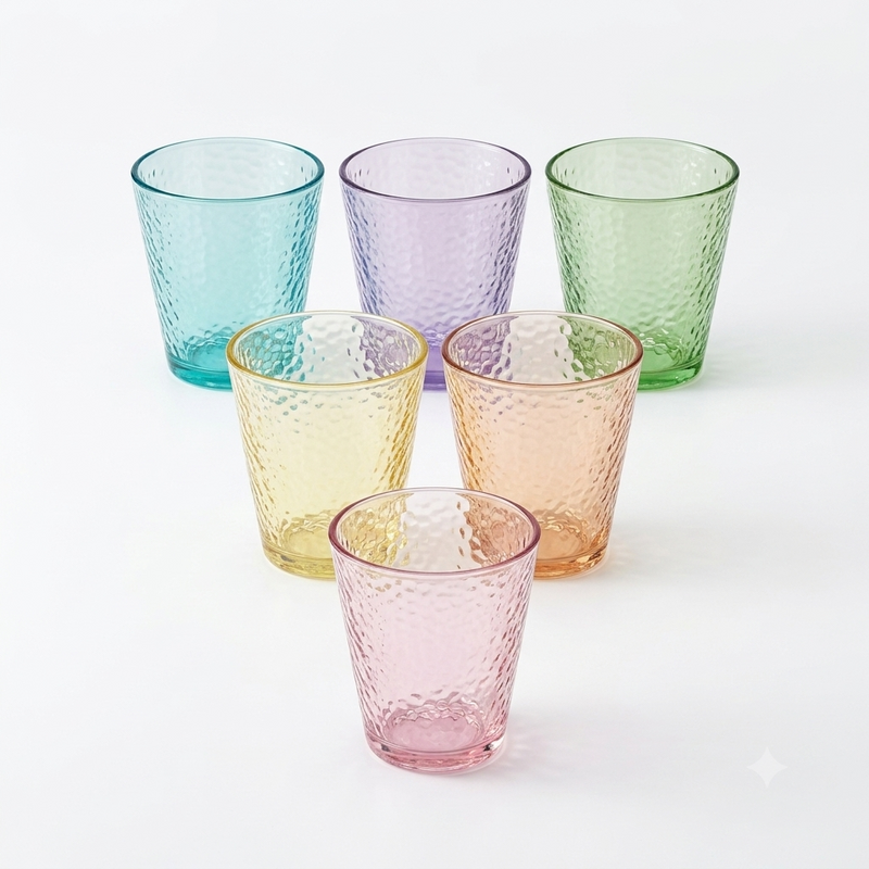 Vibrant Multicolor Juice Glasses Set of 6