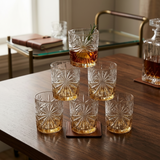 Vintage Sunburst Whiskey Glasses Set of 6