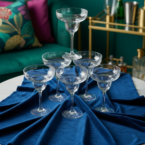 Elegant Margarita Glasses Set of 6