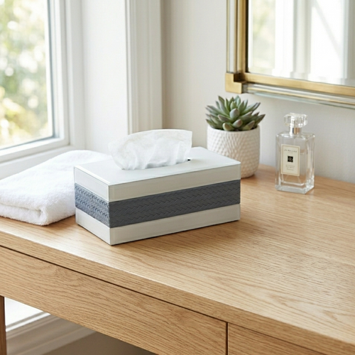 Modern Ivory Mirror Tissue Box Cover