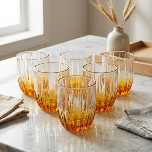 Aurelia Liquid Flame Textured Glasses Set of 6