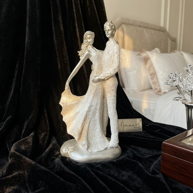 Silver Graceful Couple Figurine