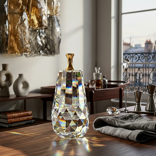 Faceted Crystal & Gold Mill