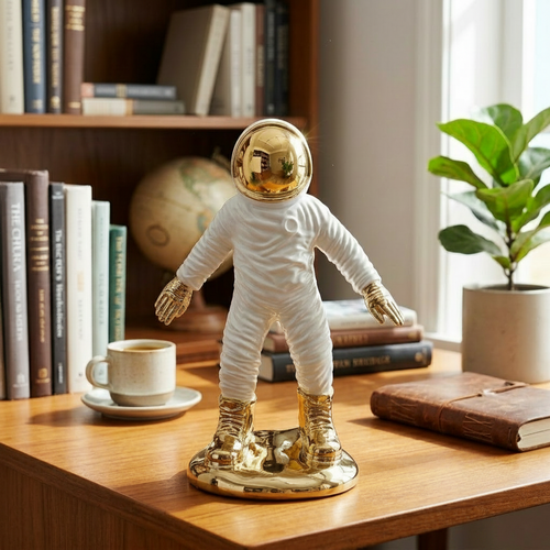 Astronaut Figurine with Gold Accents