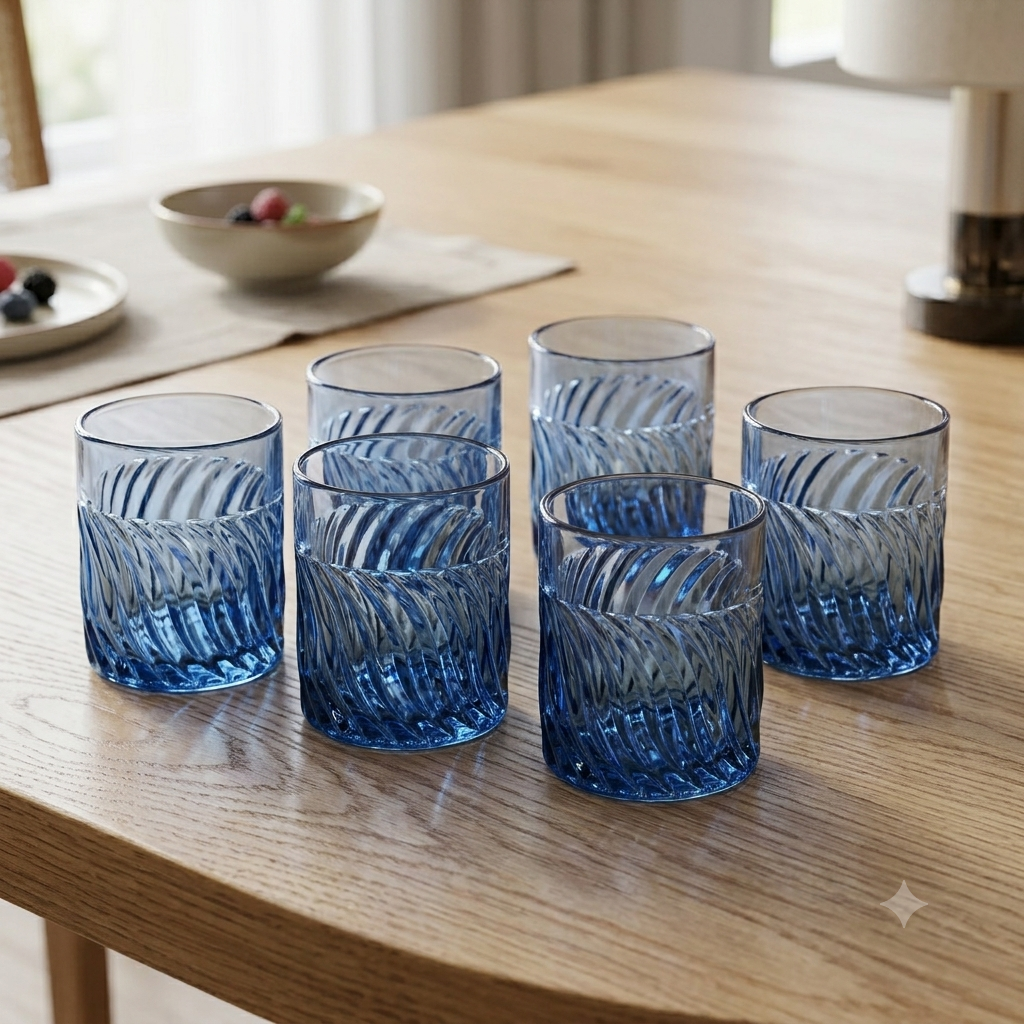 Amber Prism Glasses Set of 6