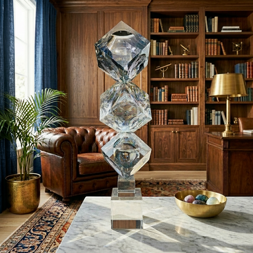 Lumina Stacked Crystal Cube Sculpture