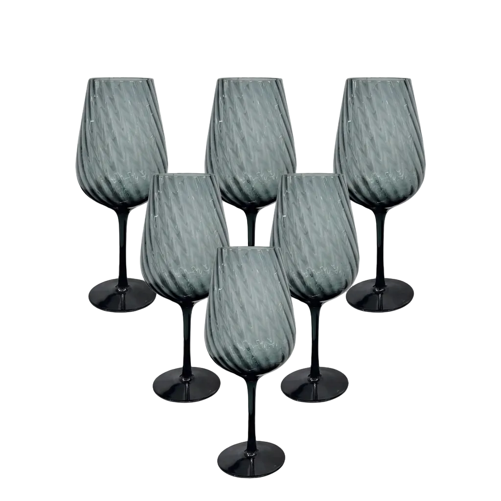 Smoky Grey Wine Glasses Set of 6