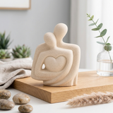 Elegant Couple Embrace Abstract Sculpture