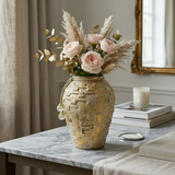 Vintage Imperial Gold Textured Urn Vase