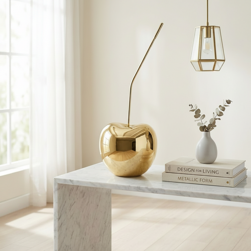 Polished Metallic Cherry Sculpture