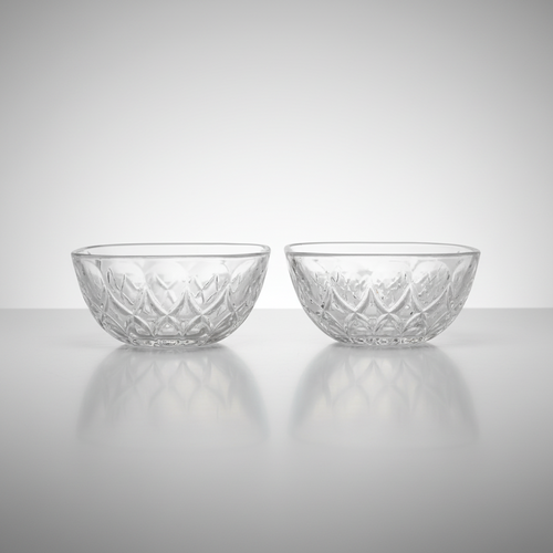 Diamond Cut Glass Serving Bowls Set of 6