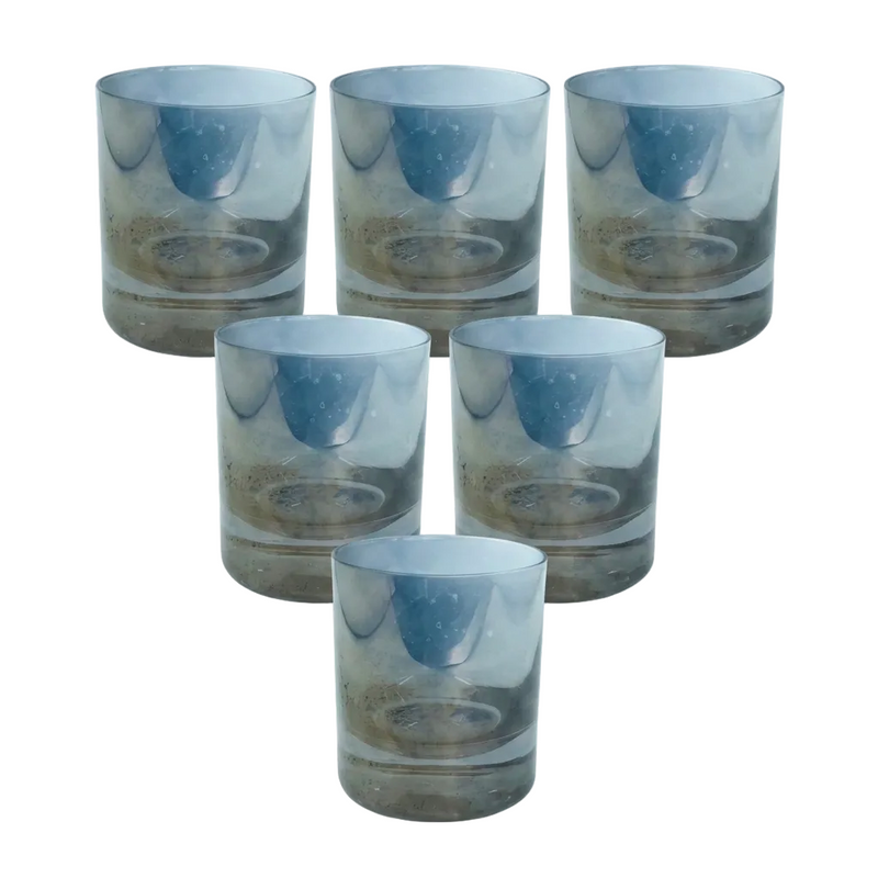Elegant Mercury Tinted Glasses Set of 6
