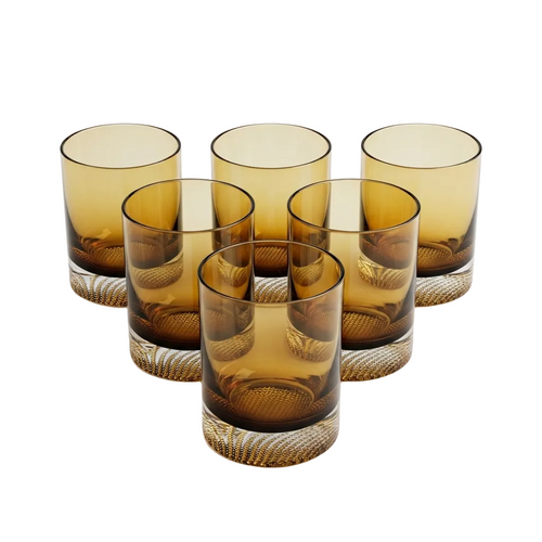 Elegant Amber-Tinted Glasses Set of 6