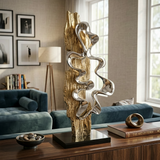 Abstract Fluidity Metallic Sculpture